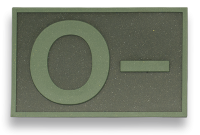 PARCHE TÁCTICO SANGUÍNEO GOMA O - 3D VERDE OD