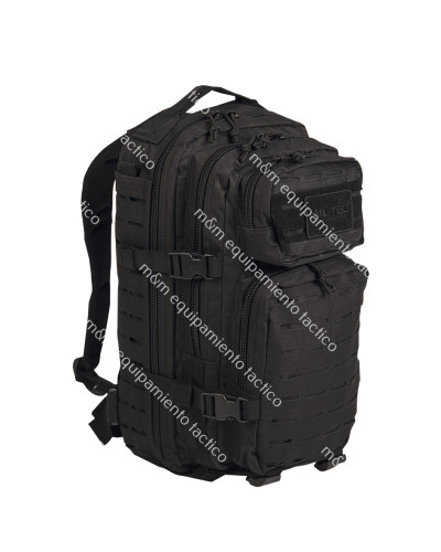 Mochila MILTEC US Assault SM 20 L. NEGRA Lasser CUT