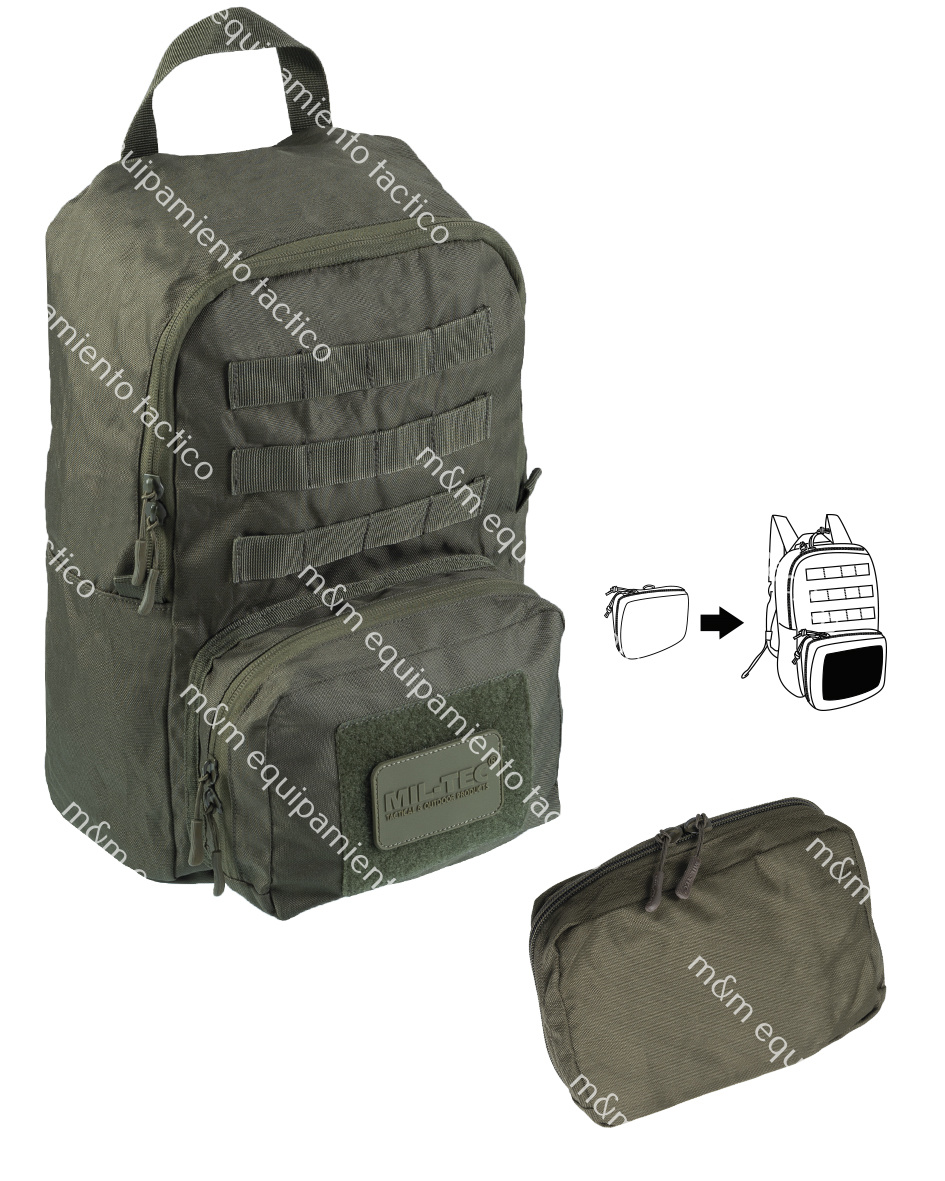 Mochila MILTEC PEGABLE US Assault 15 L. VERDE