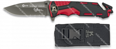 navaja roja / negra K25 asistida. H: 9.4