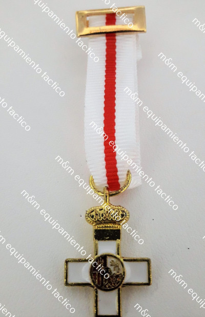 MEDALLA CRUZ MERITO MILITAR DTVO BLANCO MINI