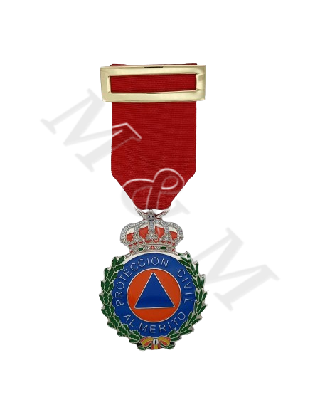 MEDALLA AL MERITO ( ROJO ) DE LA PROTECCIÓN CIVIL PLATA