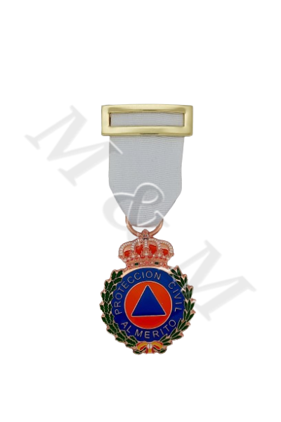 MEDALLA AL MERITO ( BLANCO) DE LA PROTECCIÓN CIVIL BRONCE