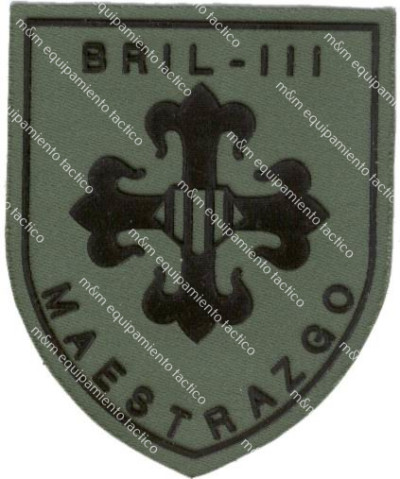 PARCHE DE BRAZO VERDE O.D. BRIGADA DE LA INFANTERÍA LIGERA "Maestrazgo" III BRIL III 1996-2001
