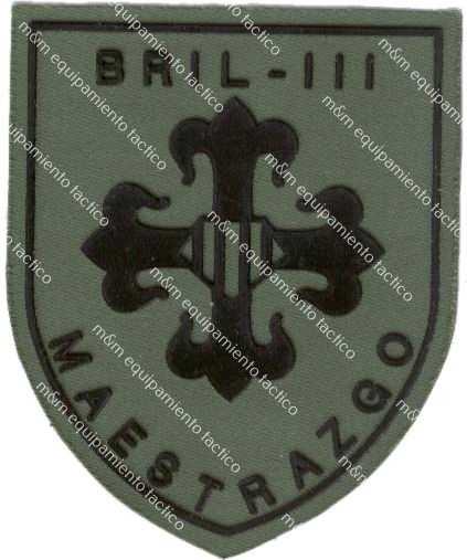 PARCHE DE BRAZO VERDE O.D. BRIGADA DE LA INFANTERÍA LIGERA "Maestrazgo" III BRIL III 1996-2001