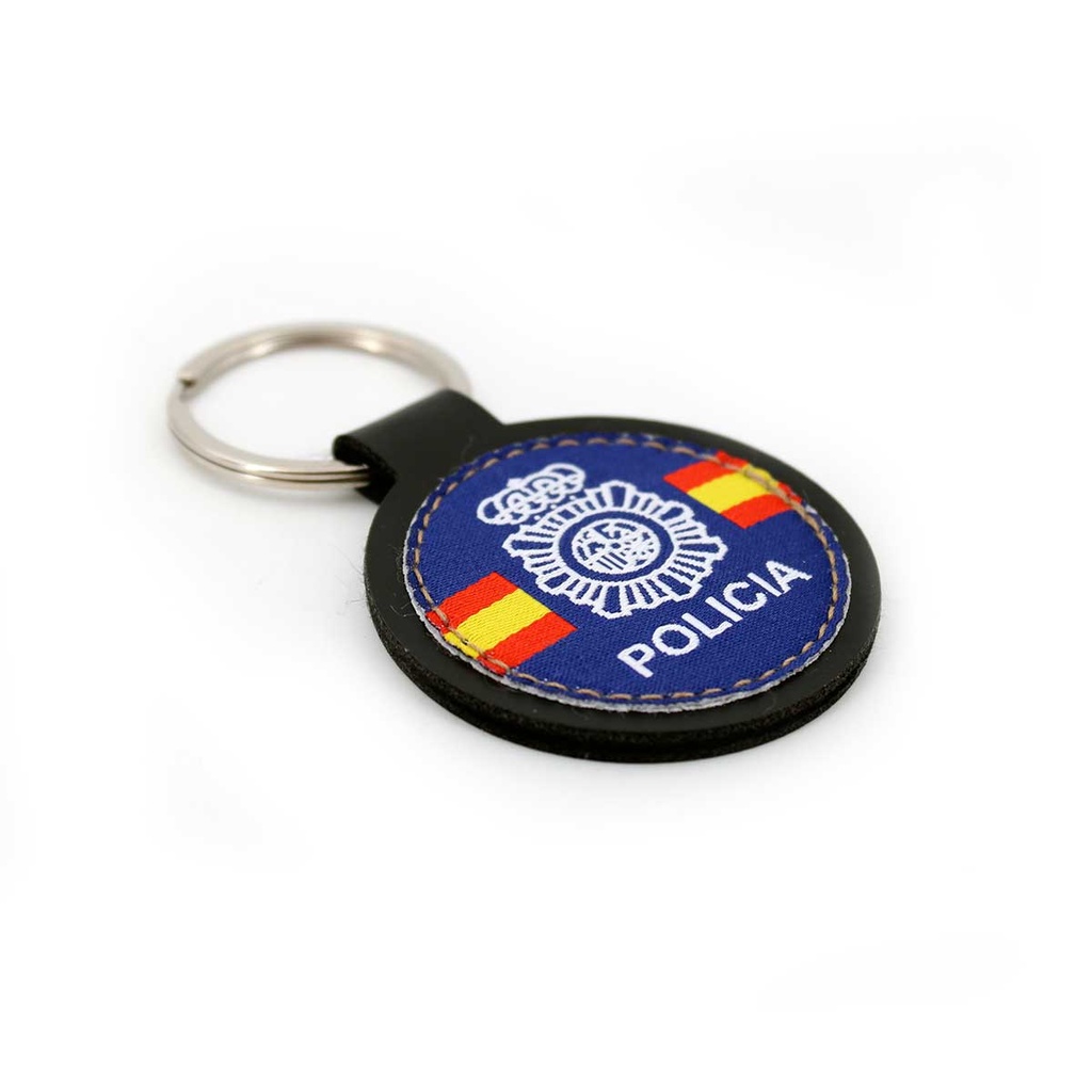 LLAVERO POLICIA NACIONAL CUERO REDONDO - Imagen 2