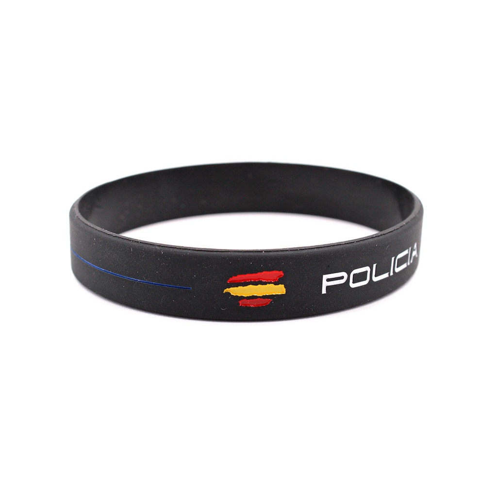 PULSERA IMMORTAL PVC POLICIA NACIONAL NEGRA - Imagen 3