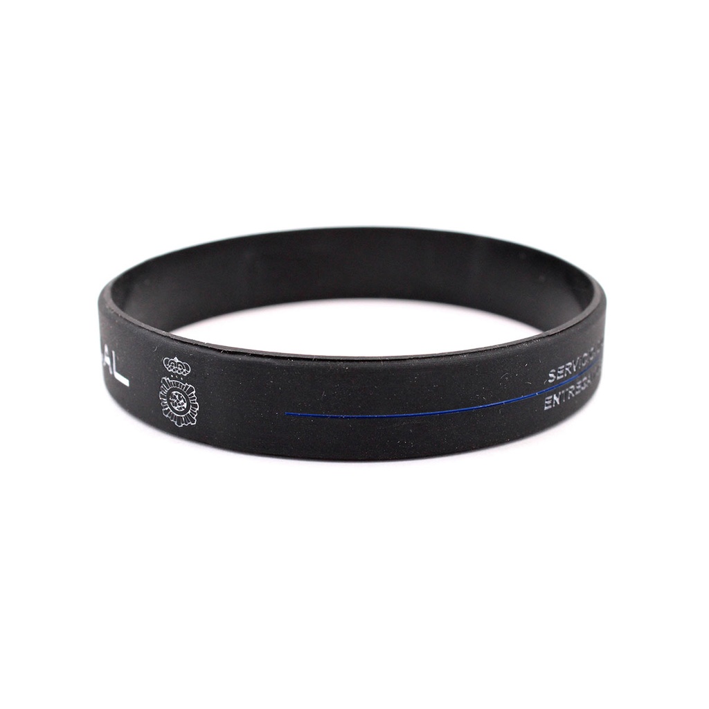 PULSERA IMMORTAL PVC POLICIA NACIONAL NEGRA - Imagen 2