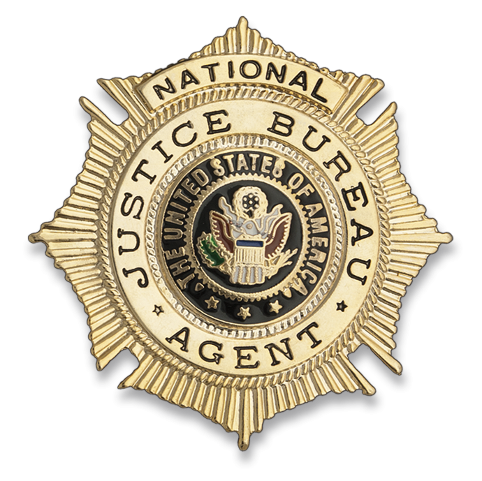 CHAPA IDENTIFICATIVA CARTERA US AGENT JUSTICE